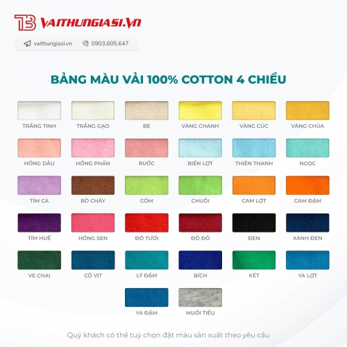 Vải Thun Cotton 4 Chiều