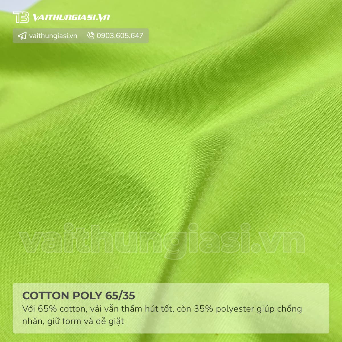 Vải cotton poly 65 35