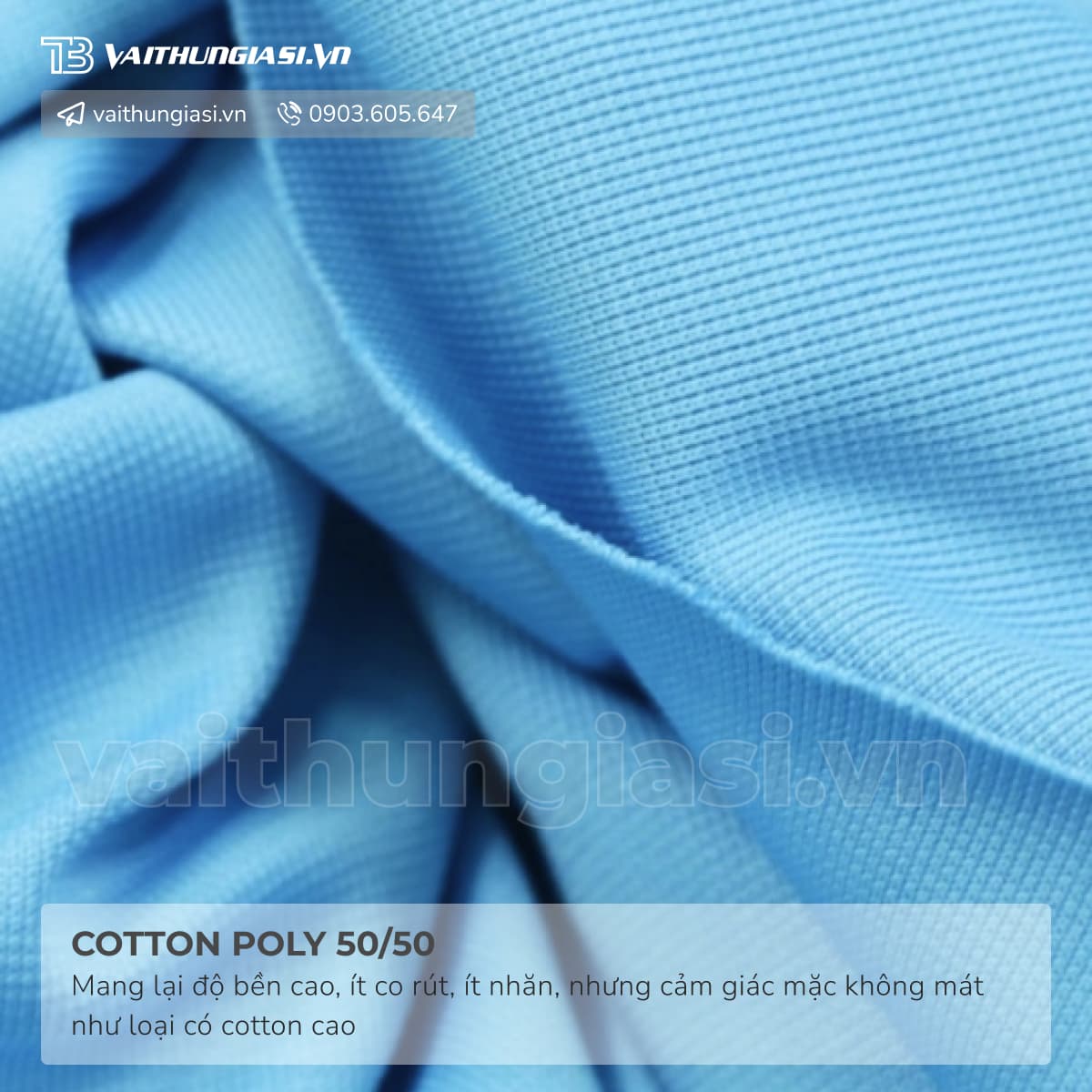 vải cotton pha polyester 50 50
